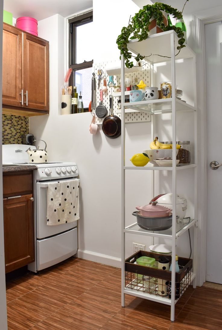 the kitchen is clean and ready to be used as a storage area for cooking utensils