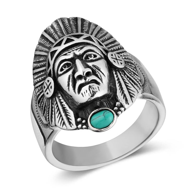 PRICES MAY VARY. Indian Chief Ring: The head pattern of a Native American Indian chief is a tribal spiritual totem. Indian Chief head pattern ring can be a huge boost to your confidence and go a long way to showing that you can stick to your personality no matter what Material: This Indian Chief ring is made of high-quality stainless steel and contains no nickel or lead. It is resistant to rust and fading. The high polish on the inner wall of the ring allows you to wear it comfortably and for a Hunter Rings, Vintage Native American Jewelry, Head Ring, Indian Chief, Pattern Ring, Ring For Men, Gifts For Your Boyfriend, Western Jewelry, Rings Jewelry