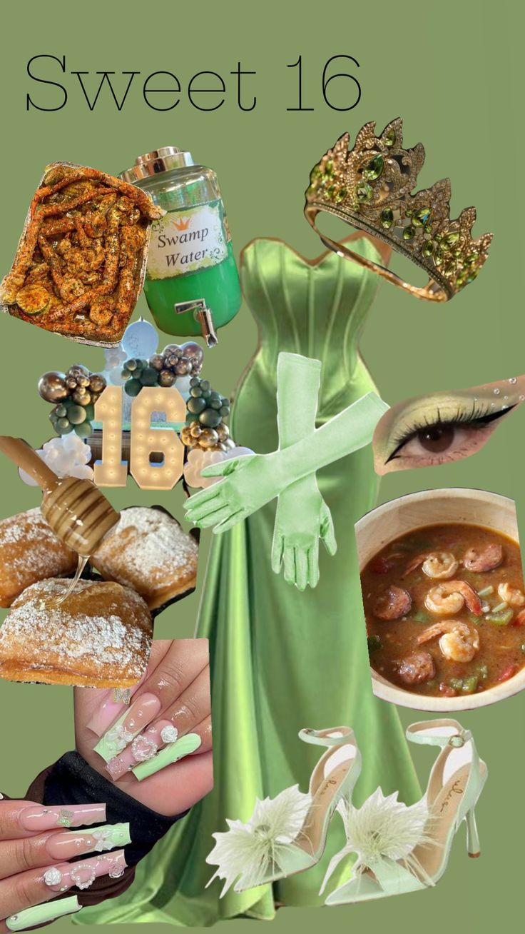 there is a collage of different items in the image with words sweet 16 on it