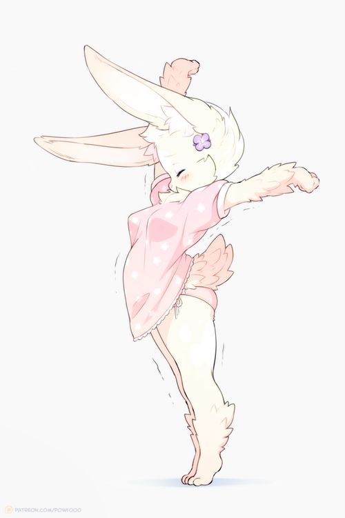 a drawing of a white rabbit in pink