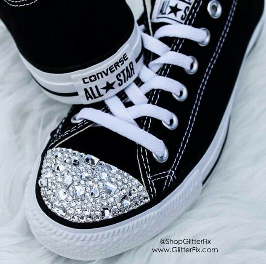 Customized Converse, Sparkly Converse, Quinceanera Shoes, Glitter Converse, Bling Converse, Cute Converse, Bling Shoes, Black Converse, Glitter Shoes