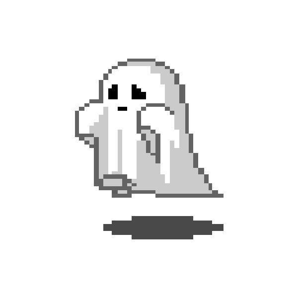 a pixellated image of a ghost on a white background