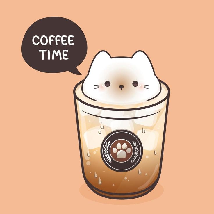 a cat in a coffee cup with the caption'coffee time'above it