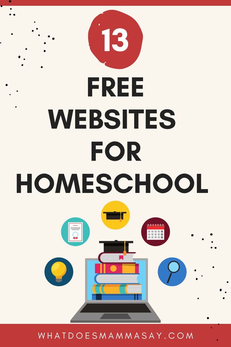 a laptop with the text 13 free web sites for homeschool