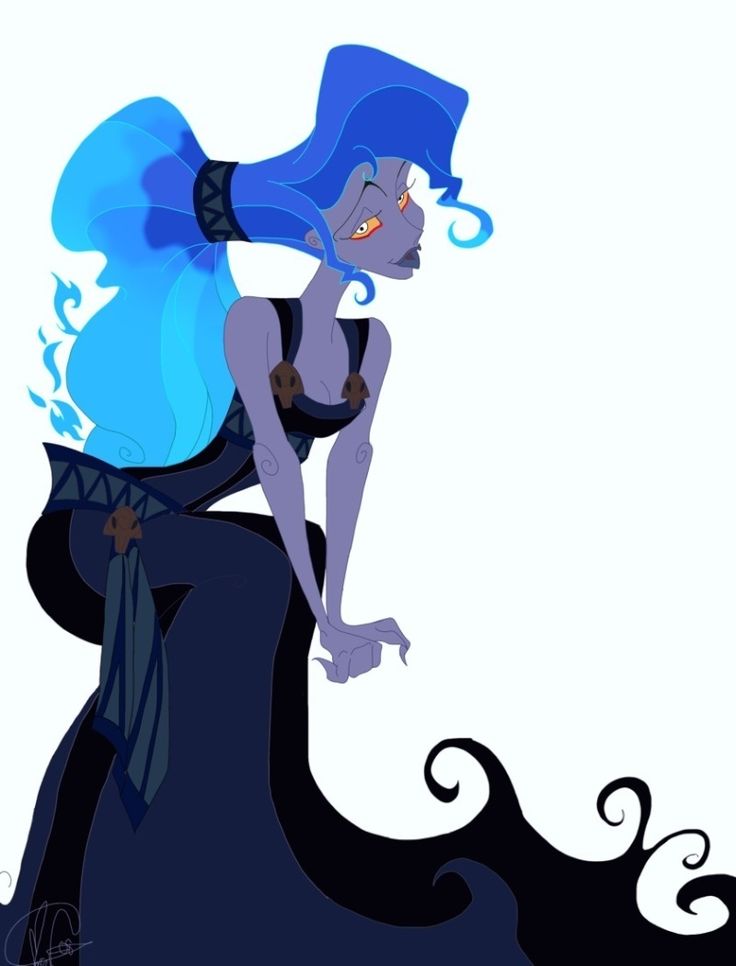 a drawing of a woman with blue hair sitting on top of a black and white wave