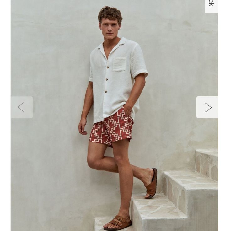 Brand New In The Bag. I Have Two Available. Man Vacation Outfits Beach, Men Tropical Vacation Outfits, Mexico Men Outfits, Tulum Mexico Outfits Men, Mens Vacation Outfits Mexico, Mens European Fashion Summer, Tulum Fits, Honeymoon Fits, Mens Vacation Outfits