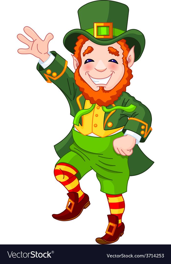 a lepreite dancing with his arms out