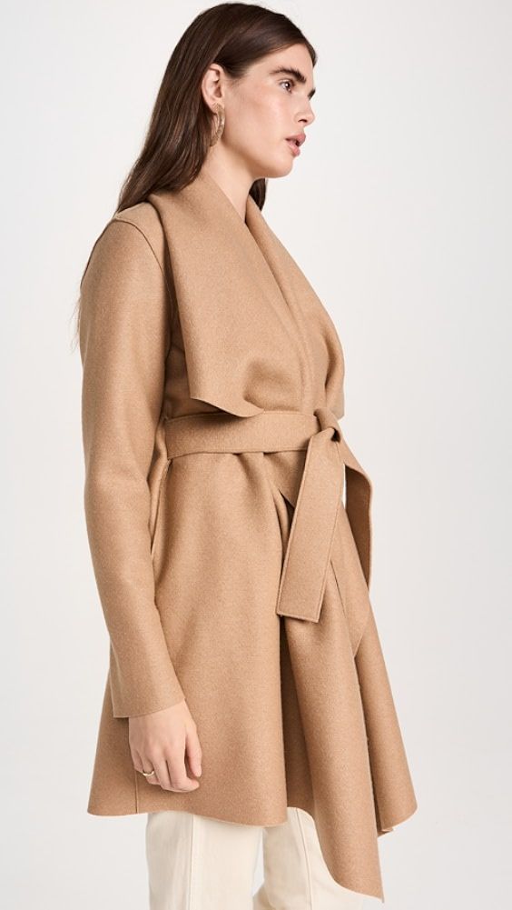 Harris Wharf London Women Blanket Coat | Shopbop Beige Long Sleeve Outerwear With Concealed Fastening, Chic Fitted Wool Coat With Belted Cuffs, Beige Long Sleeve Cashmere Wool Coat, Fitted Winter Outerwear With Belted Cuffs, Fitted Wool Coat With Belted Cuffs For Fall, Beige Outerwear With Belt Detail For Fall, Solid Outerwear With Belted Cuffs And Long Sleeves, Fitted Wool Coat With Belted Cuffs For Winter, Solid Wool Coat With Belted Cuffs