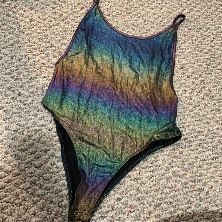 Open Back, Adjustable Straps, Snap Bottom Closure. Never Worn Stretch Purple Bodysuit For Summer, Trendy Purple Bodysuit For Party, Trendy Purple Party Bodysuit, Purple Bodysuit For Summer Nights, Purple Summer Bodysuit For Night Out, Forever 21 Summer Bodysuit For The Beach, Summer Purple Bodysuit For Night Out, Metallic Rainbow, Cami Bodysuit