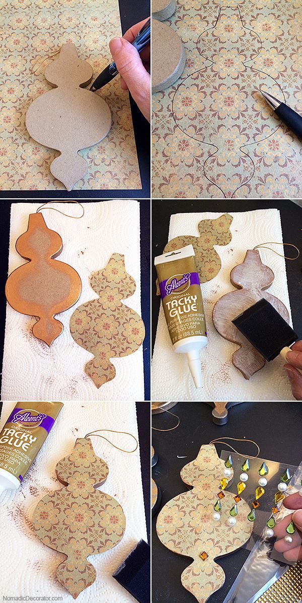 the process of making gingerbread cutout ornaments