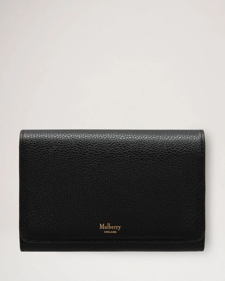 Medium Continental French Purse | Black Small Classic Grain | Women | Mulberry Elegant Compact Business Wallets, Elegant Bifold Clutch With Coin Pocket, Timeless Wallets With Card Slots For Everyday Use, Elegant Wallets With Interior Card Slots For Formal Occasions, Elegant Formal Wallets With Interior Card Slots, Classic Compact Wallet With Removable Pouch, Classic Compact Wallet For Formal Occasions, Classic Compact Wallet For Daily Use, Classic Compact Wallets For Formal Occasions