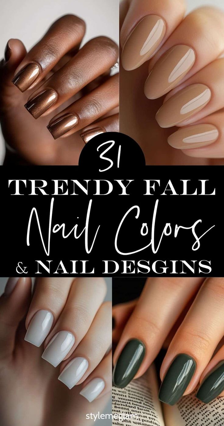 31 Popular Fall Nail Ideas that Scream Cozy Autumn Vibes Fall Sns Nails 2023, Latte Nails, September Nails Art, Popular Nail Colors, Powder Manicure, September Nails, Fall Manicure, Fall Nail Trends, October Nails