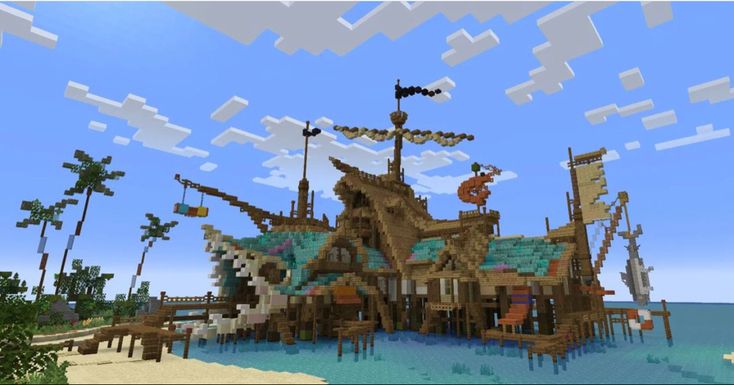 Pirate House, Minecraft Statues, Minecraft Structures, Minecraft House Plans, Bangunan Minecraft, Minecraft Castle, Cool Minecraft Creations, Minecraft Medieval, Minecraft Plans