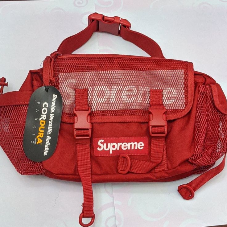 Deadstock. Supreme Waist Bag. Dark Red. Ss20. Smoke Free And Pet Free Home. Red Travel Pouch Belt Bag, Red Pouch Belt Bag For Travel, Functional Red Pouch Bag, Functional Red Crossbody Shoulder Bag, Red Functional Mobile Phone Bag, Red Functional Shoulder Bag With Removable Pouch, Red Rectangular Shoulder Bag With Pockets, Functional Red Shoulder Bag, Red Rectangular Belt Bag For Travel