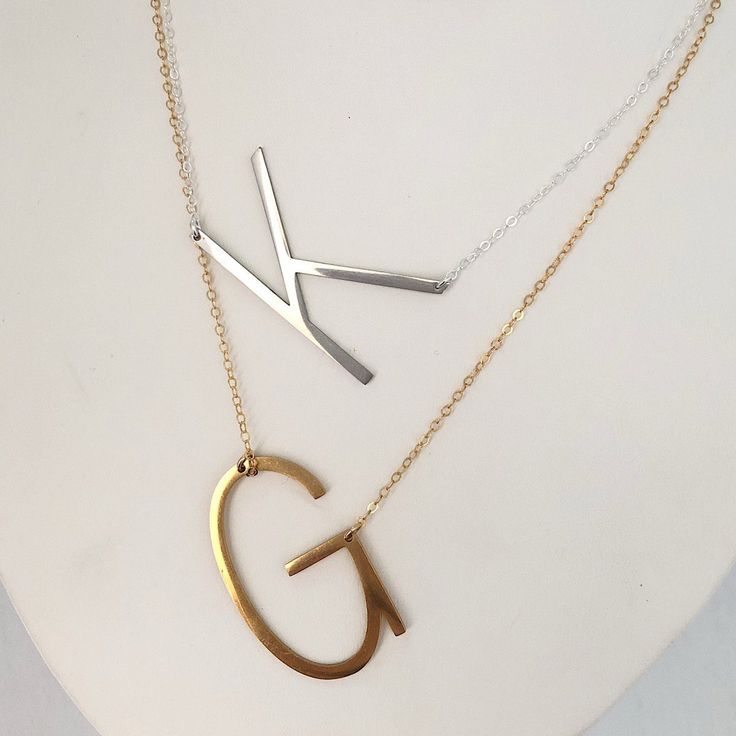 If you have a passion for fashion, this piece is for you! Big impact, minimal design and fashion forward styling. The Big Block Initial Necklace is a stand out piece for wearing and gifting. Show off your individual style with our Big Block Initial Necklace. Available in silver or gold plated initials. Chains are gold filled or sterling silver. Initial charms are approx 1.5 inches in size. This piece is ready to ship and leaves our studio in 1 to 3 business days. Silver Initial Charms, Initial Necklace Silver, Pave Necklace, Toggle Necklace, Letter Charm, Rose Gold Chain, Disc Necklace, Letter Charms, Letter Necklace