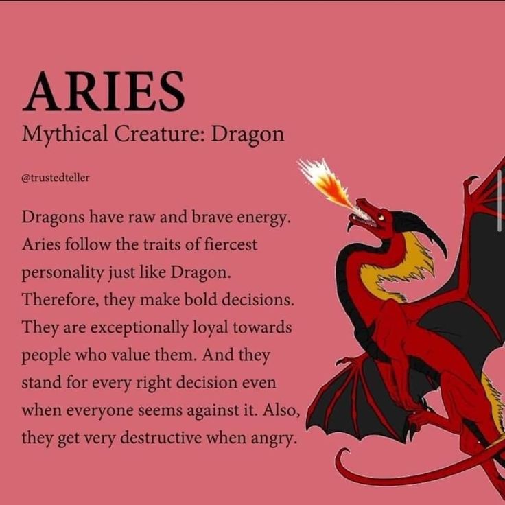 an image of a red dragon with the caption aries mythical creature dragon