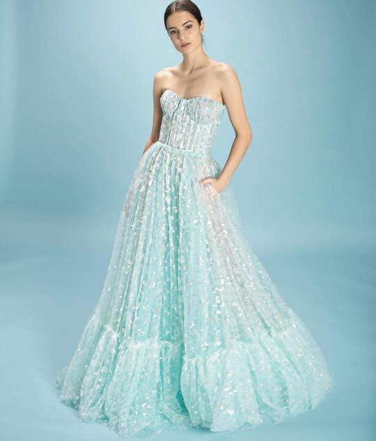 Enchanting Baby Aqua Gown – Teuta Matoshi Aqua Gown, Teuta Matoshi, Rose Gown, Light Blue Prom Dress, Prom Dress Plus Size, Blue Prom Dress, Tulle Evening Dress, Corset Dress Prom, Photoshoot Dress