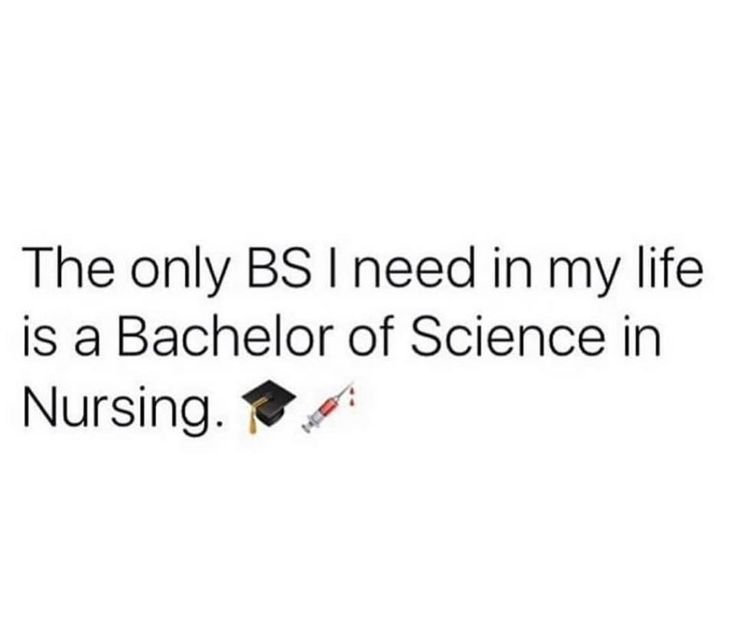 the only bs i need in my life is a bachelor of science in nursing,