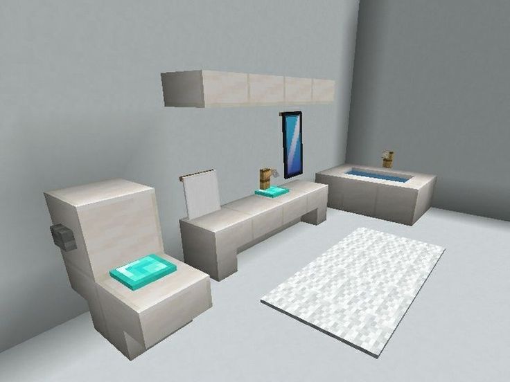 a modern bathroom is shown in white and blue