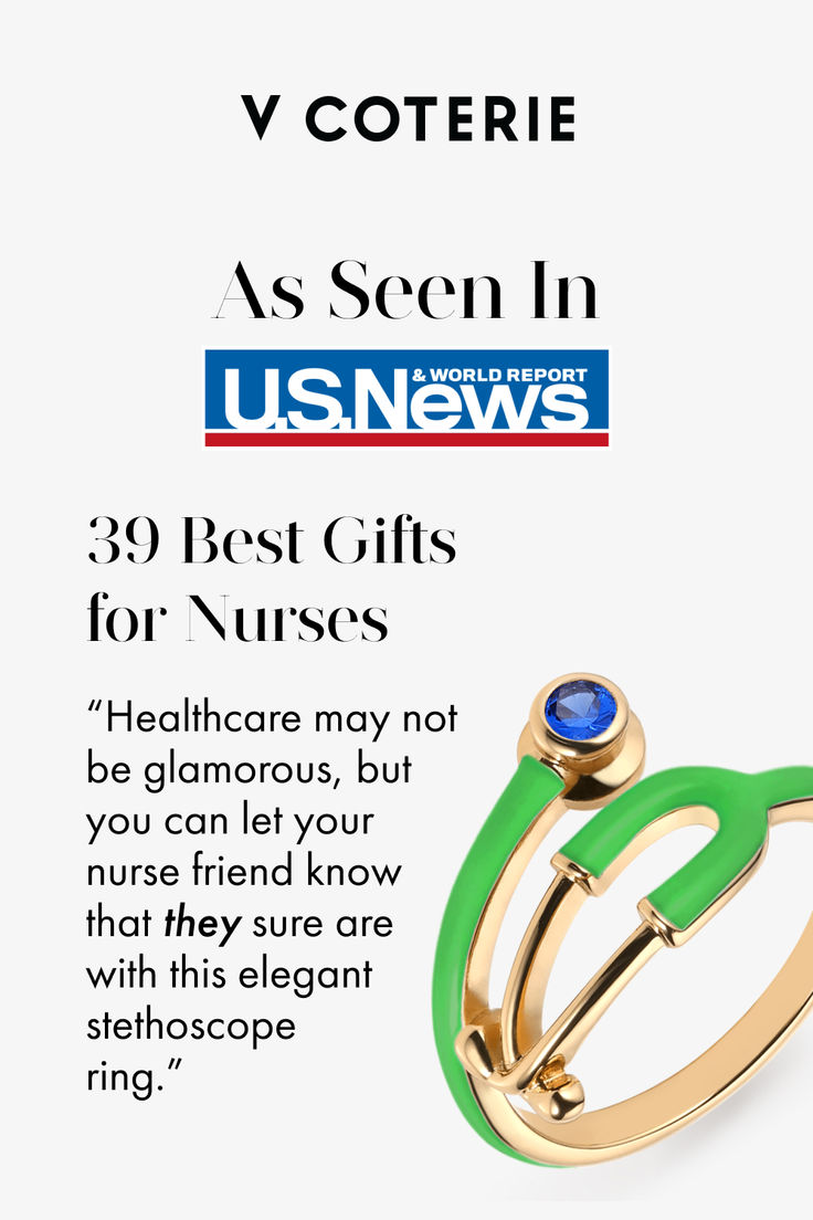 A stethoscope that hugs its healer. Our Stethoscope Ring is a novelty take on a quintessential medical accessory. Shop between two finishes — gold and silver — and 14 vibrant enamel tones. #stethoscopering #stethoscope #VCoterie Stethoscope Ring, Best Gifts For Nurses, Nurse Gifts, Gold And Silver, The Original, Best Gifts, Medical, Let It Be, Ring