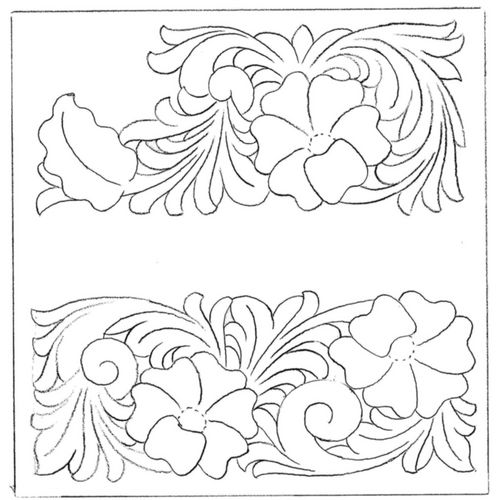 two different designs with flowers and leaves on them