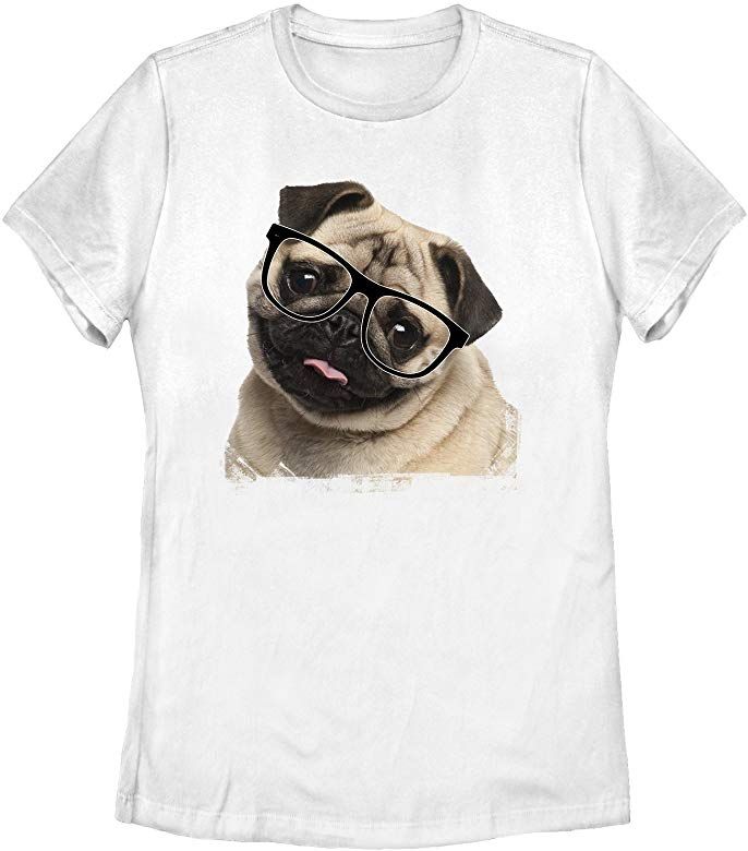 Lost Gods Women's Pug Nerd White T-Shirt: Amazon.co.uk: Clothing Pug Shirt, Funny Mom Shirts, Mom Style, White T Shirt, Luxury Outfits, Shirt White, Pug, Fabric Material, White Undershirt