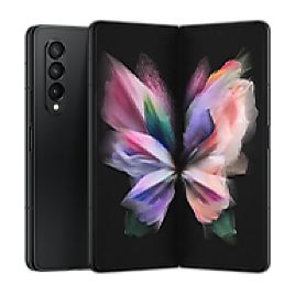 the back side of an open cell phone with a colorful butterfly on it's screen