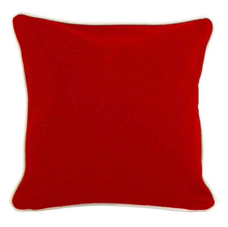 a red pillow on a white background