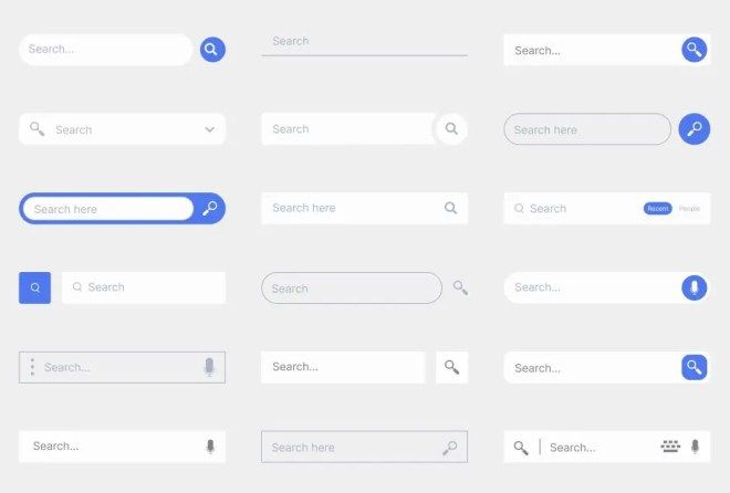 Search Field UI Kit Figma Search Ux Design, Website Search Bar Design, Search Web Design, Search Bar Ui, Search Ui Design, Search Bar Design, Responsive Web Design Layout, Form Design Web, Search Ui