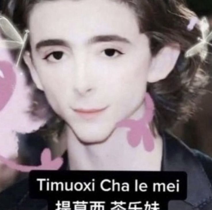 an advertisement for timoui cha le mee with the image of a woman's face