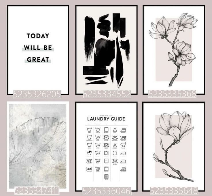 four black and white cards with flowers on them, each featuring the words today will be great