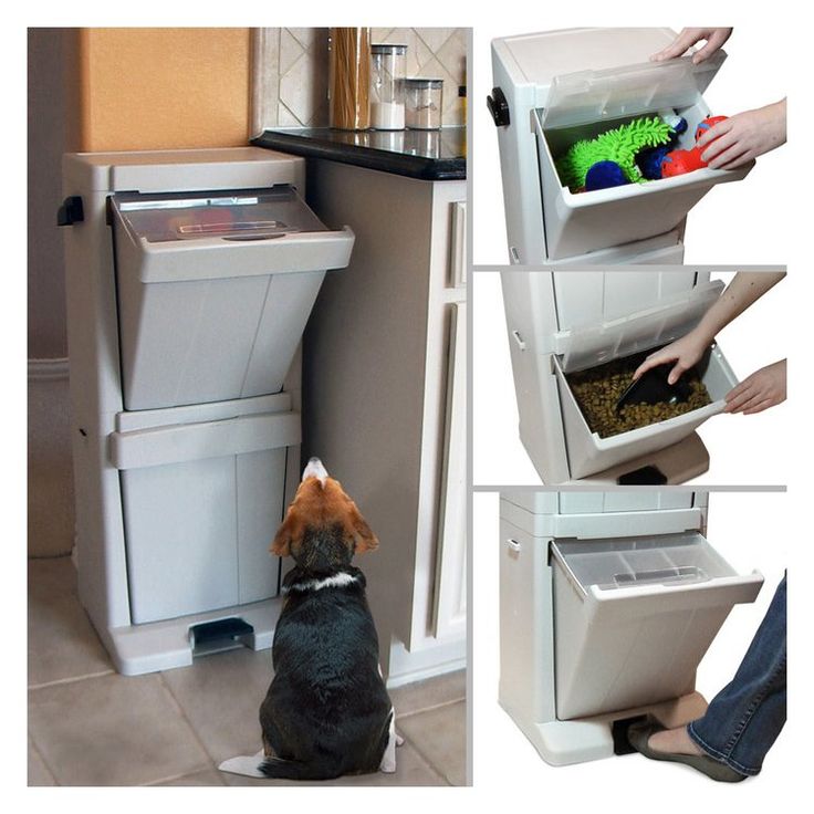 the dog is looking at its food in the freezer drawer and then trying to get it out