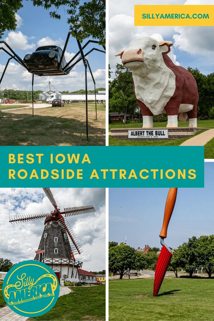 the best iowa roadside attractions to see and do in july, may or august - billy nick's america