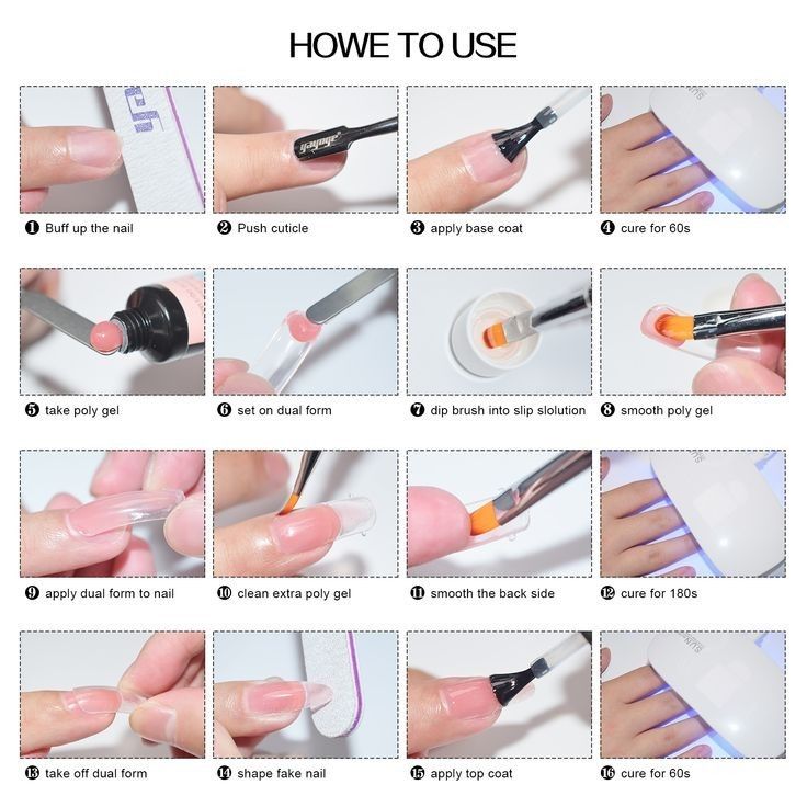 How To Use Nail Forms, Poly Gel Nail Kit, Beginner Nail Designs, Nail Tech School, Gel Nail Tutorial, Polygel Nail, Nail Tutorial Videos, Business Nails, Acrylic Nails At Home