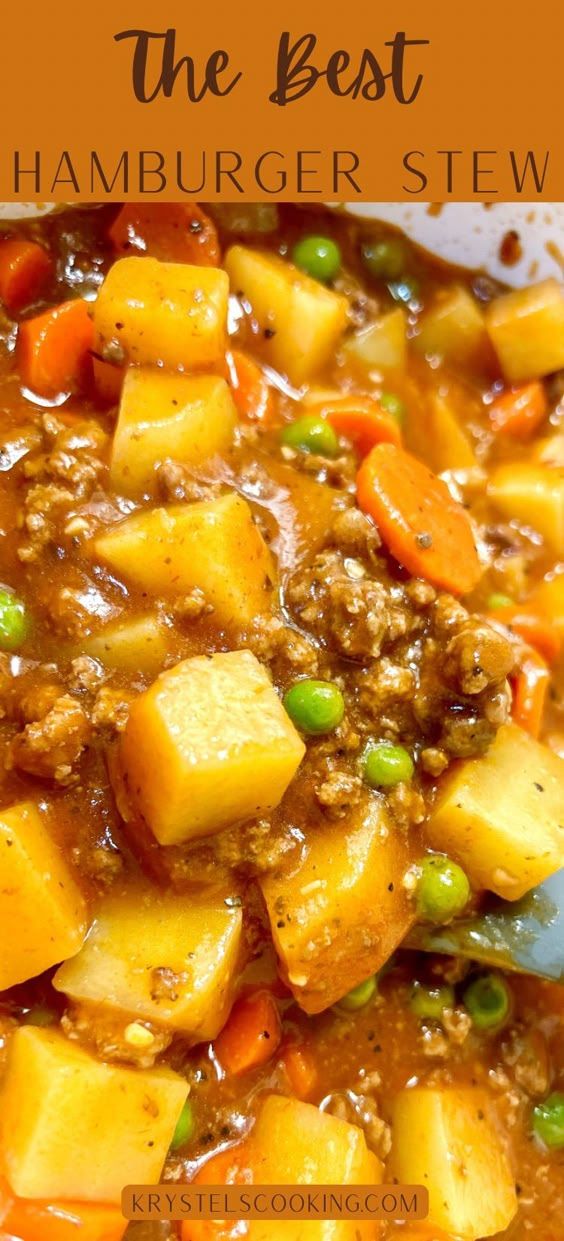 the best hamburger stew recipe with potatoes, peas and carrots