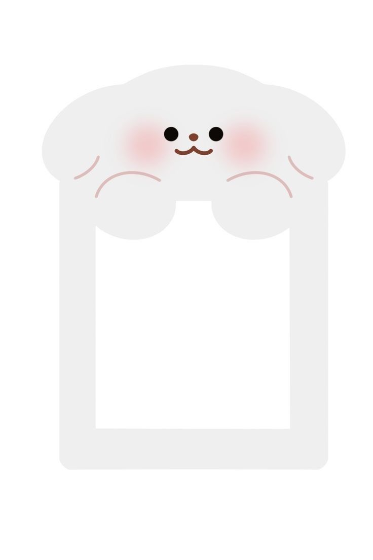 an image of a white cat with pink cheeks on it's face and eyes