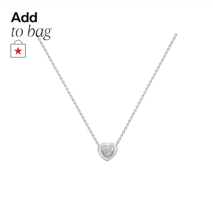 in stock Elegant Sterling Silver Heart Necklace With Cable Chain, Macy's White Gold Necklace For Gift, Macy's White Gold Necklace Gift, Macy's Diamond Necklace In White Gold And Sterling Silver, Macy's White Gold Diamond Necklace In Sterling Silver, Macy's White Gold Sterling Silver Diamond Necklace, Elegant Macy's Necklace With Heart Charm, Elegant Heart Shaped Necklace From Macy's, Elegant Heart-shaped Macy's Necklace