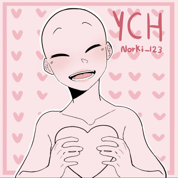 a drawing of a woman holding her hands up to her chest with the words ych next