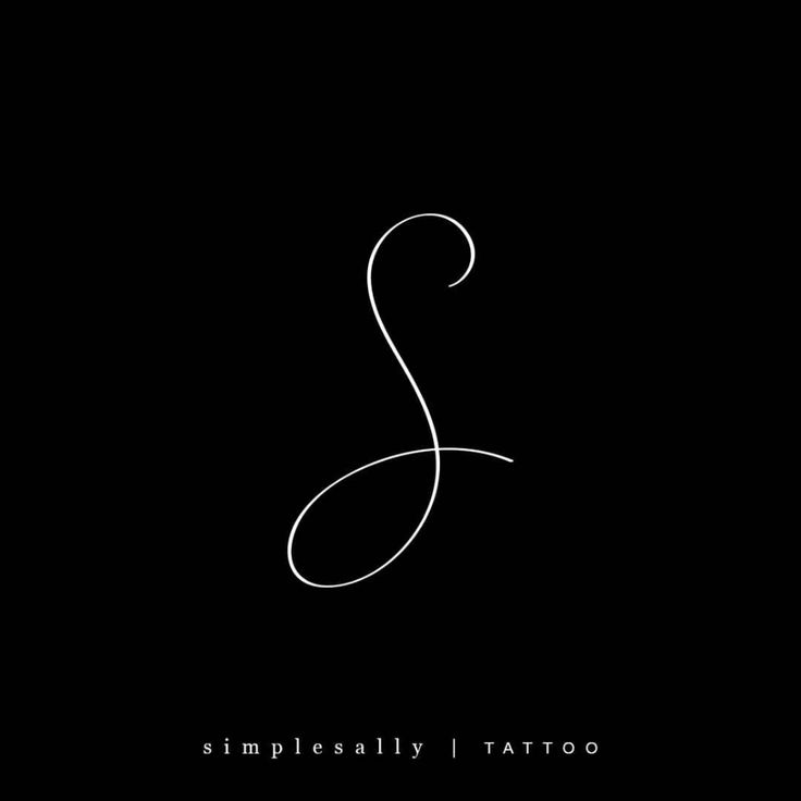 the letter s is made up of thin lines on a black background with white lettering