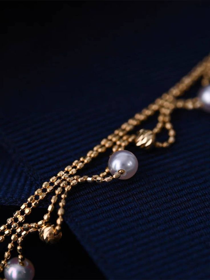 18k Solid Gold Akoya Pearl Necklace - Etsy Exquisite Gold Necklaces With Pearl Chain, Elegant Akoya Pearl Necklace In Yellow Gold, Luxury Pearl Necklace With Delicate Chain, Luxury Gold Pearl Chain Necklace, Elegant Yellow Gold Akoya Pearl Necklace, Gold Pearl Bracelet With Pearl Charm For Formal Occasions, Elegant Gold Single Strand Pearl Necklace, Gold-plated Yellow Gold Pearl Necklace With Pearl Charm, Gold-plated Pearl Necklace With Yellow Gold Pearl Charm