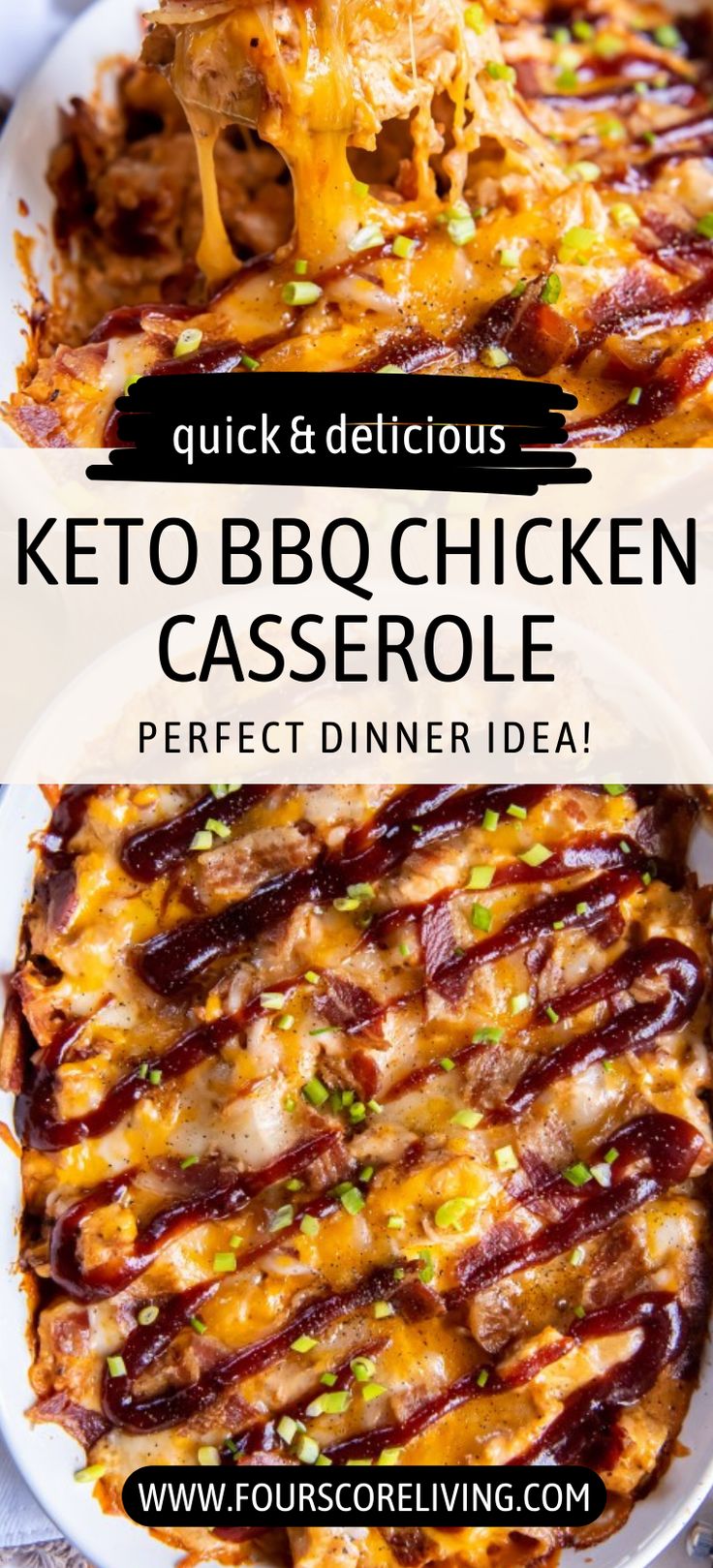 the keto bbq chicken casserole has been made with only three ingredients