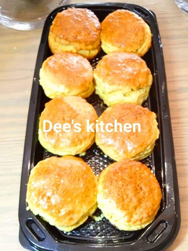 some biscuits are sitting in a pan on the table