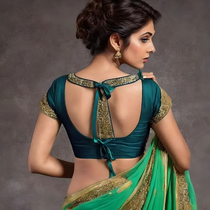 Discover the Elegance: 20+ Simple Blouse Designs That Define India's Style 15 Backside Blouse Design, Silk Saree Blouse Designs Pattern Latest, Sari Blouses, Pattern Blouses, Silk Saree Blouse Designs Patterns, Marathi Bride, Long Blouse Designs, Model Blouse, Blouses Designs