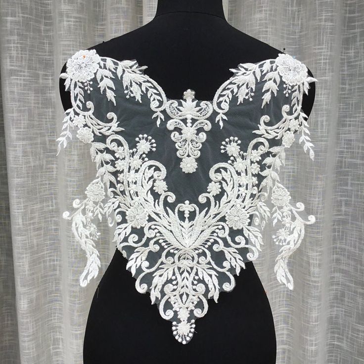 "Super Luxury Lace Appliques Ivory Exquisite Lace Applique For Wedding Dress Grown Bridal Veil Bodice Size of 1 pcs : 44cm*41cm , in inch:17.3\" * 16.1\" The listing is for 1 pcs. For more quantity, please feel free to convo me. If you like it, order it now. sdyhttps://www.etsy.com/shop/beautyfabric" Bodice Applique, Tulle Embroidery, Bridal Applique, Beads Embroidery, Babies Breath, Bridal Dresses Lace, Applique Wedding, Pearl And Lace, Beaded Bodice