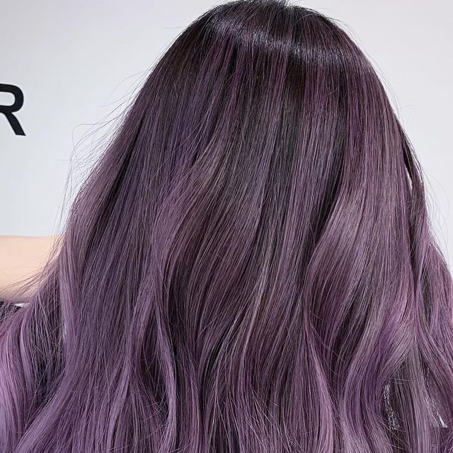 tino on Instagram: "#ombre balayage #ash blonde hair #purple color #gray purple #hairtransformation #salon #long hair #lowlights" Dark Ash Purple Hair, Ash Purple Hair Color, Lavender Brown Hair, Dusty Purple Hair, Hair Purple Color, Ash Purple Hair, Lavender Balayage, Balayage Ash Blonde, Hair Lowlights