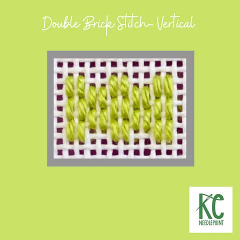 the double strand stitch pattern is shown in green and white