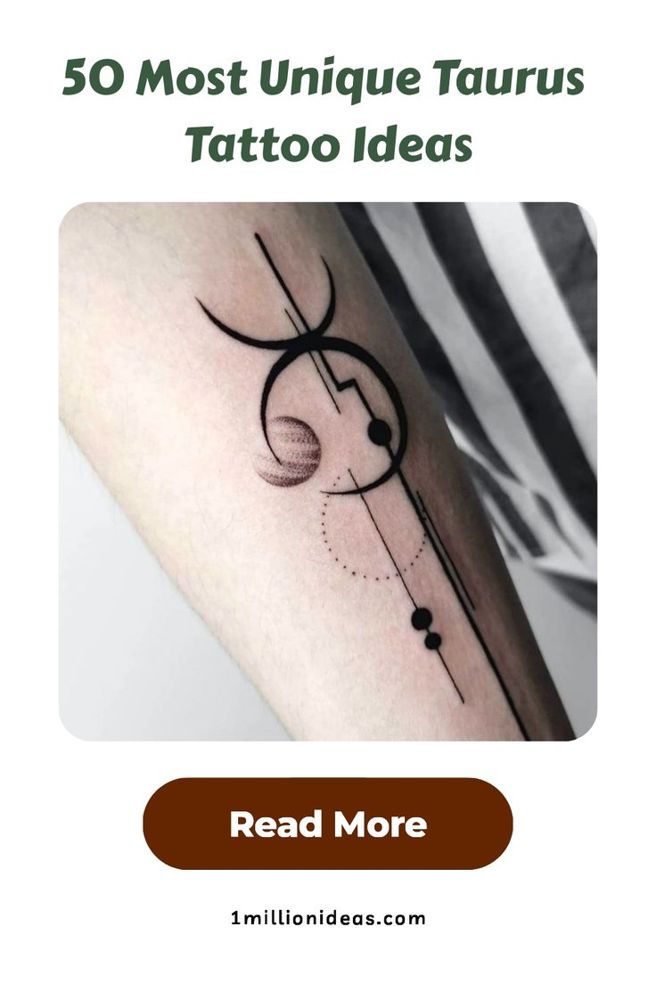 the cover page for 50 most unique taurus tattoo ideas