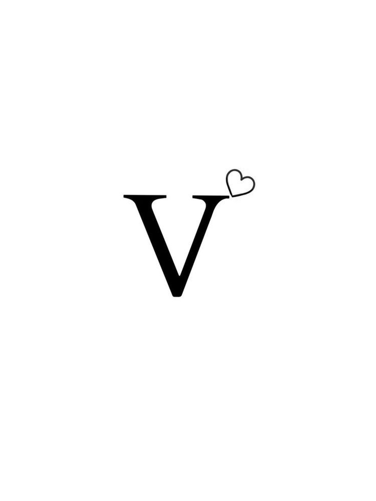 the letter v has a heart on it