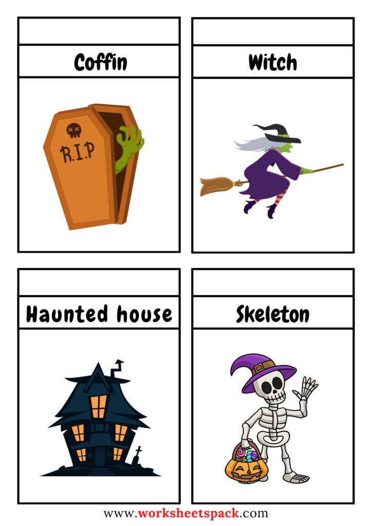 halloween word family worksheet for kids to practice spelling and writing the words in english