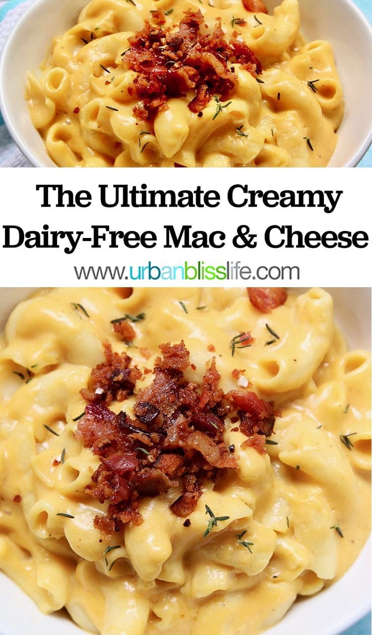 the ultimate creamy dairy - free macaroni and cheese recipe with bacon in it